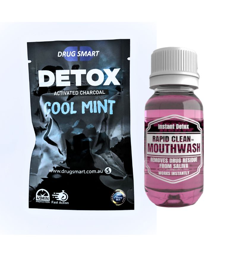 Multi Pack 1 X NEW Detox Activated Charcoal Gum 1 X Rapid Clean Detoxifying Mouthwash 50ML